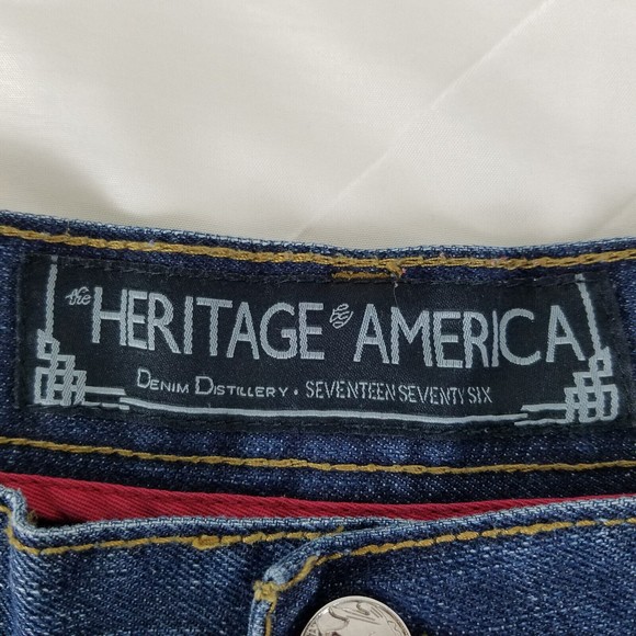 Heritage America Jeans Mens 40x34 Actual W40xL32 Vndls 1776 Destroyed Blue Denim - Picture 8 of 16